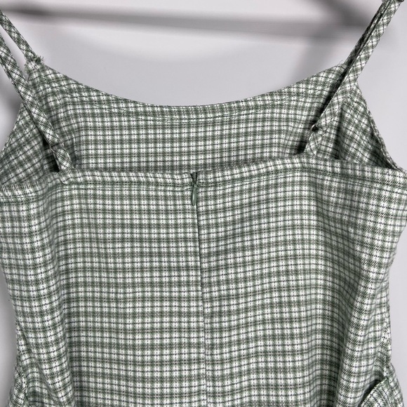 John Galt Plaid Shift Dress Mini White Gingham Preppy Pistachio Green Picnic - Picture 8 of 12